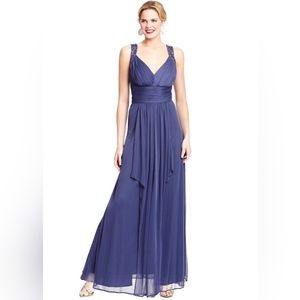 Beaded blue formal dress